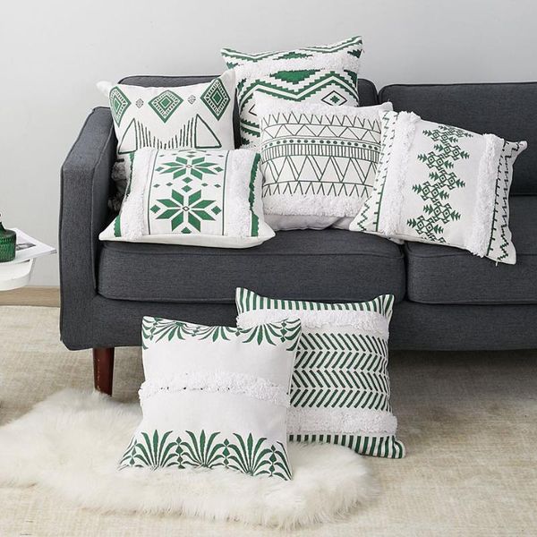 

cushion/decorative pillow green chaise lounge throw case bohemian decor cushion cover scandinave home cojines