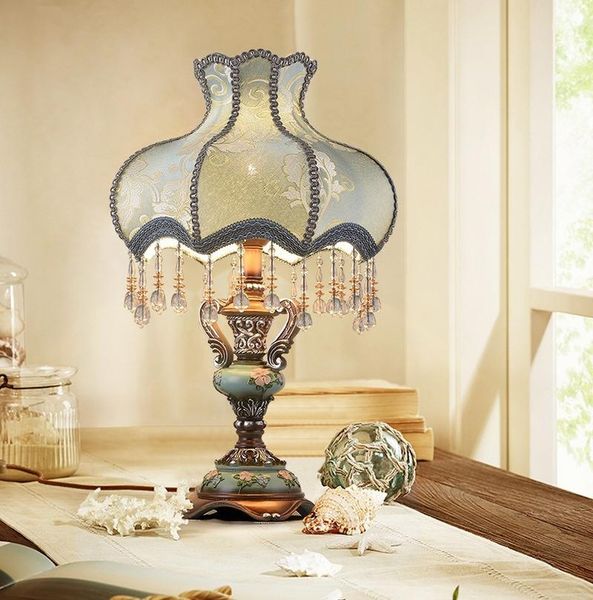 

table lamps european romantic bedside lamp resin base warm princess petal for bedroom and living room