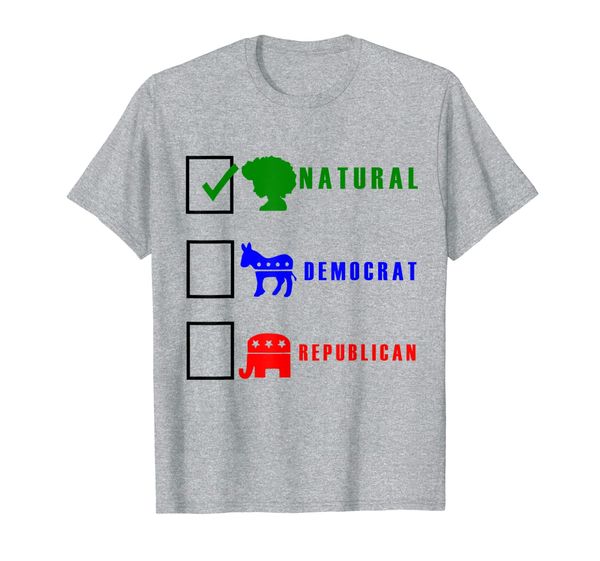 

afro hair natural republican democrat tshirt t-shirt, White;black