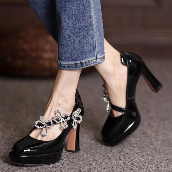 

dress shoes lapolaka big size 42 pearls flowers platform high heels mary janes party office lady pumps woman, Black