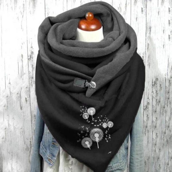 

scarves scarf women hijab designer clothes bandana fashion winter flower print button soft wrap casual warm shawls, Blue;gray