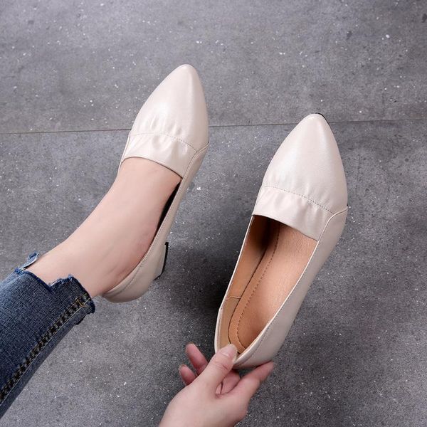 

brand shoes thick heel ladies pumps genuine leather pointed toe square heels party handmade women dress, Black