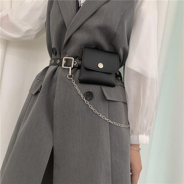 

waist bags fashion women's bag, single pu gift belt telephone chain leisure black wallet
