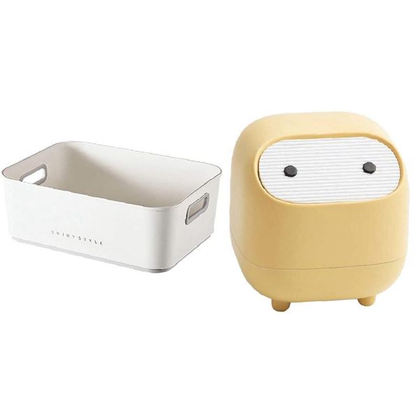 

waste bins organizer organizers white with mini cute bin desktrash can lid
