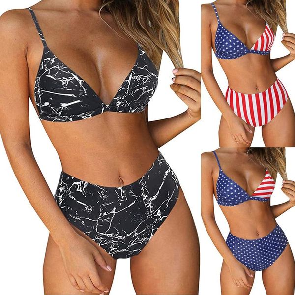 

women's swimwear women high waist bikini swimsuit 2021 female bandeau thong brazilian biquini set bathing suit bather, White;black