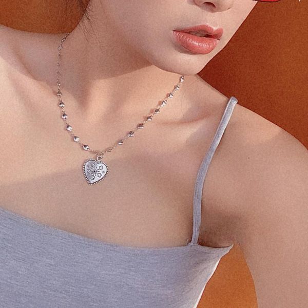 

chains fashion heart flower chocker necklace statement infinity pendant gold color choker necklaces on neck women jewelry, Silver
