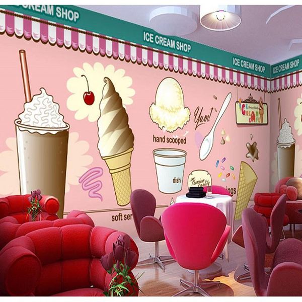

wallpapers drop custom po wallpaper summer delicate colorful ice cream coffee cafe dessert shop backdrop decorative