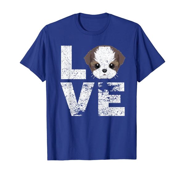 

i love my shih tzu dog head funny tshirt dog lovers gift, White;black