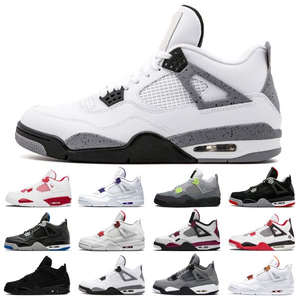 

4s man basketball shoes fashion black taupe desert moss court purple alternate diy fire red lightning neon orange white cement oreo pine tra