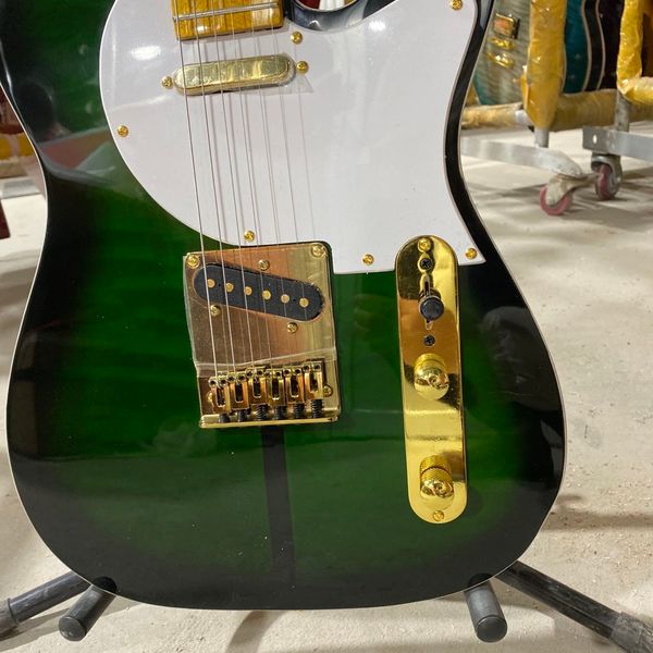 

tuff dog electric guitar black circle green gold hardware maple fingerboard