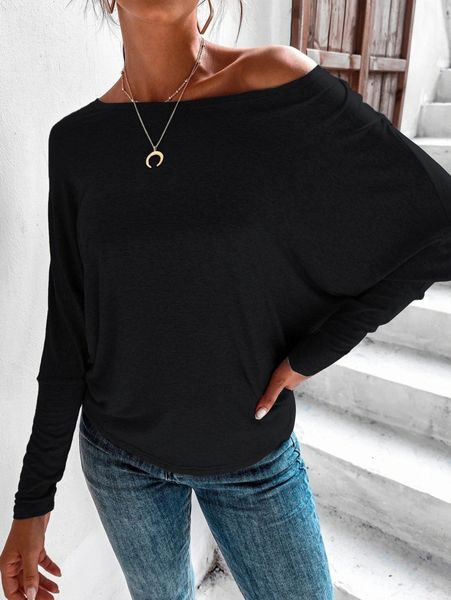 

solid batwing sleeve tee m5as#, White