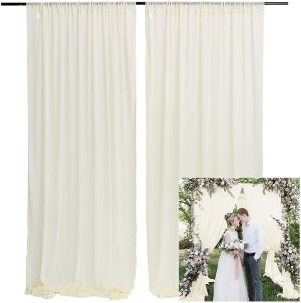 

curtain & drapes ivory chiffon backdrop 9.8ft x 10ft wedding decoration birthday party wall elegant ceremony background