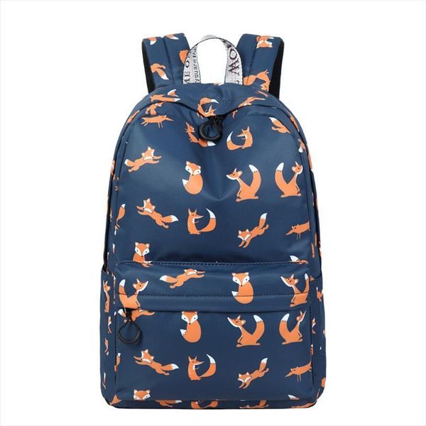 

cute animal fox printing school backpacks waterproof women bag lapbackpack female mochila bolsas e sacolas