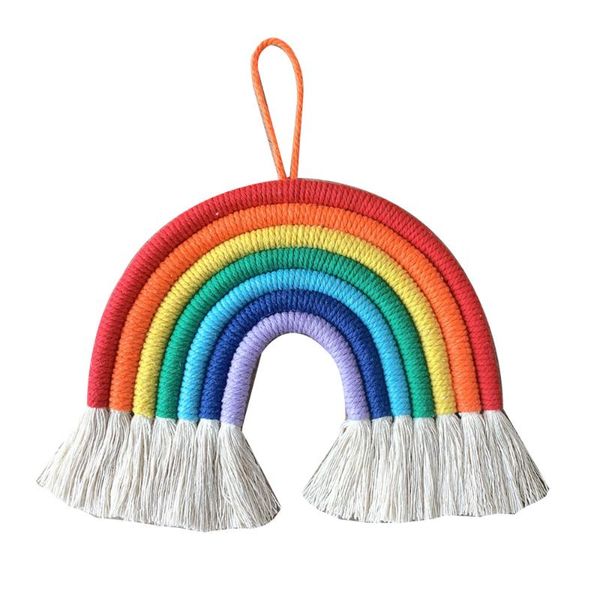 

decorative objects & figurines 7 layers macrame rainbow wall hanging ornaments diy colorful cotton rope handmade woven tapestry kids toys