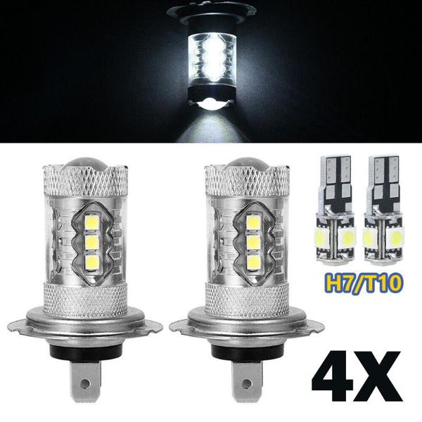 

headlight led fog bulbs 12v 4pcs 6000k 80w accessories car light emergency lights