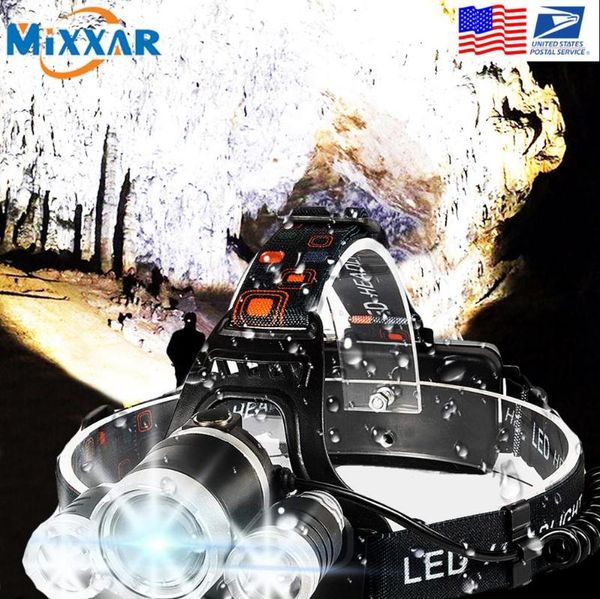 

drop t6 r5 led headlamp 4 mode waterproof hands-headlight torch for biking camping hunting headlamps