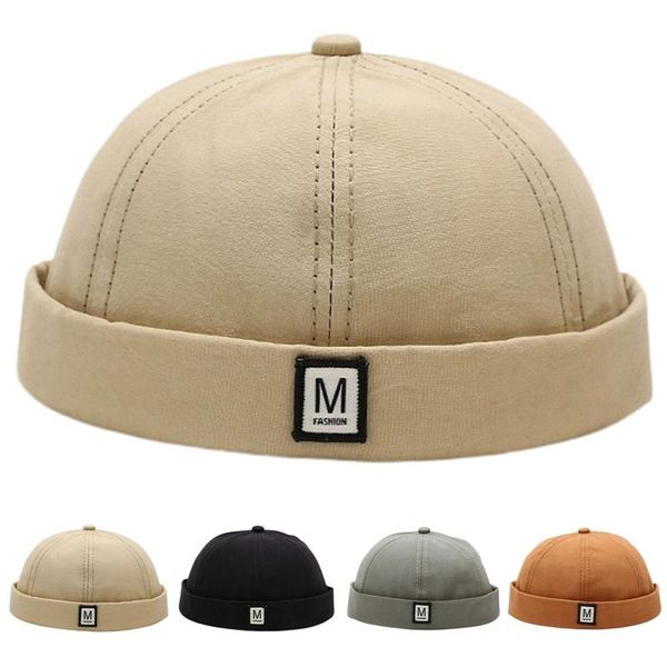 

beanies vintage docker cap brimless hat breathable beanie hats cotton retro adjustable literary landlord sailor women hip hop