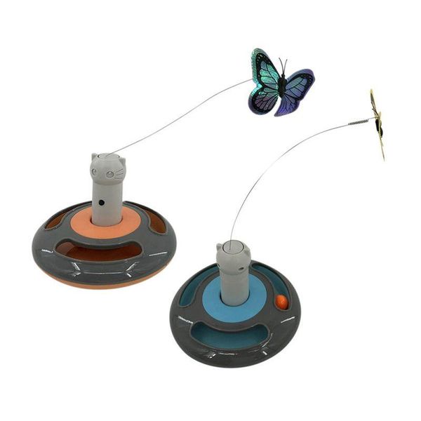 

cat toys electric rotating toy colorful butterfly animal shape funny automatic teasing cats kitten pet interactive training
