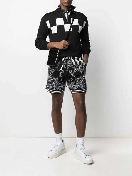 

men's shorts casual summer high street hip-hop shorts in tights, White;black