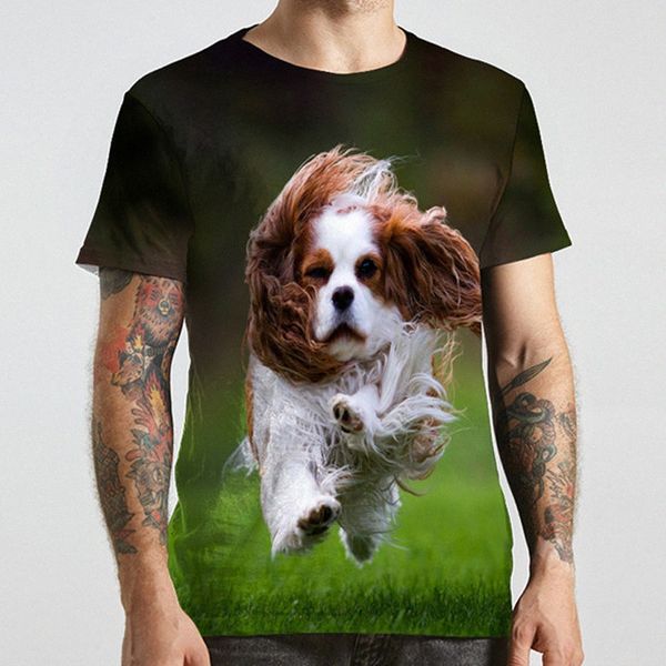 

men's tee t shirt 3d print dog graphic prints animal plus size round neck casual daily print short sleeve fashion designer big and tal, White;black