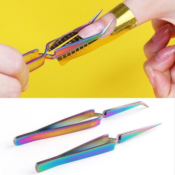 

eyebrow tools & stencils stainless steel cross action tweezers curved straight sharp nail styling clip chameleon eyelashes grafting fixed pi