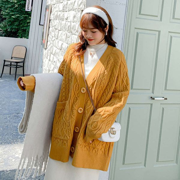 

women's sweaters sweaterswomen's big size fat mm cardigan coat women's winter wear versatile lazy wind sweater t-shirt 2938 j, White;black