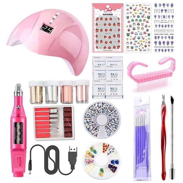 

nail art kits 36w uv led lamp set with gel polish varnish soak off manicure kit cuticle pusher files decorations tools