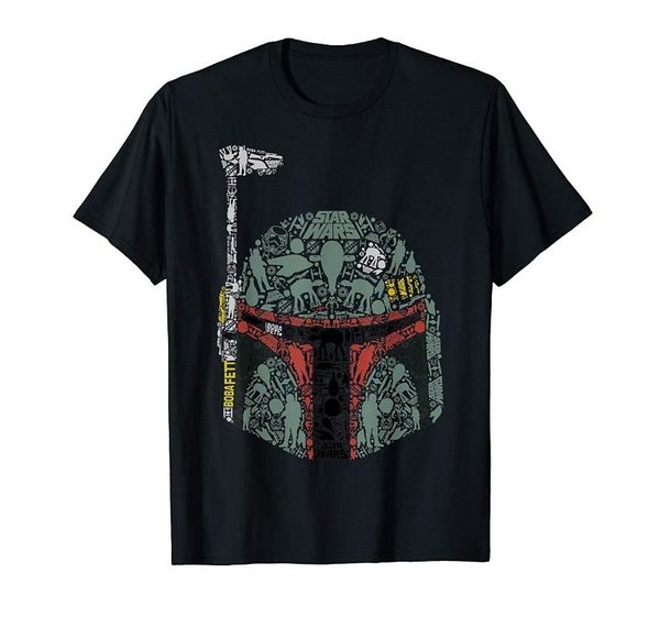 

men's t-shirts boba fesilhouette helmet fill graphic t-shirt, White;black