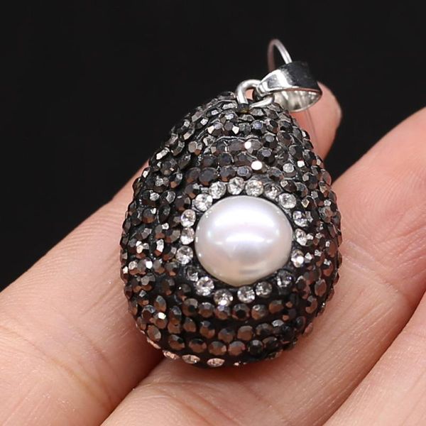 

charms natural semi-precious stone water droplets shape pearl pendant 20x25-25x30mm for jewelry making necklaces gift women, Bronze;silver