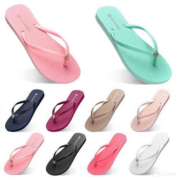 

slippers fashion beach shoes flip flops y45 womens green yellow orange navy bule white pink brown summer sport sneaker 35-38, Black
