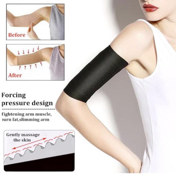 

elbow & knee pads 1 pair arm shaping sleeves calf workout women shapewear shapebuilding yoga cover sm, Black;gray