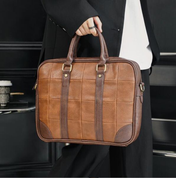 

factory outlet men bag trend lines the british man embossed leather briefcase mens business fashion large capacity computer handbags