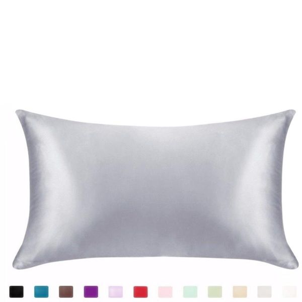 

pillow case simulation silk pillowcase hair skin, 19 momme natural satin standard size, sale solid color cases cover hidd