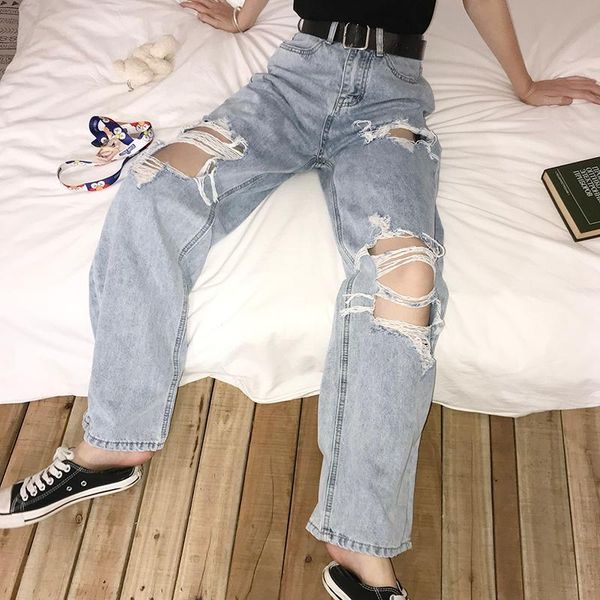 

women's jeans high waist women hip hop loose pants 5xl plus size vintage female trousers streetwear dance girl fashion clothes holiday, Blue