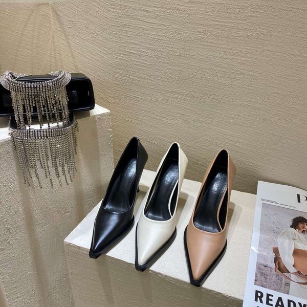 

spring pointed thin high-heeled single sho women's, Black