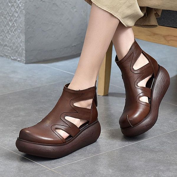 

dress shoes 2021 summer thick bottom flat platform sandals for women pu fashion baotou roman, Black