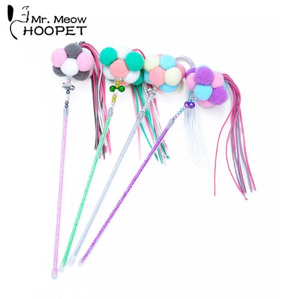

hoopet cat colorful catcher toy wand charmer interactive pet training playing toys