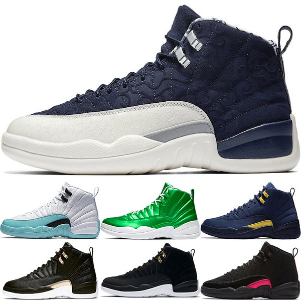 

dunks low ing men basketball shoes 12 12s mens bulls dark grey fiba game royal indigo international flight michigan reptile reverse taxi twi, Black