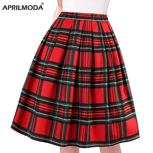 

skirts 2021 arrival summer plaid pleated short skirt high waist cotton 50s vintage retro harajuku school plus size womens, Black