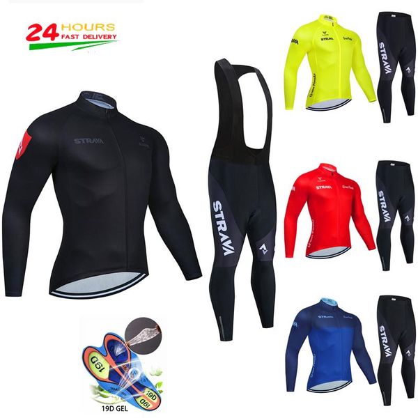 

cycling set 2021 strava spring long sleeve jersey maillot ropa ciclismo mtb bicycle clothing bike uniform racing sets, Black;blue