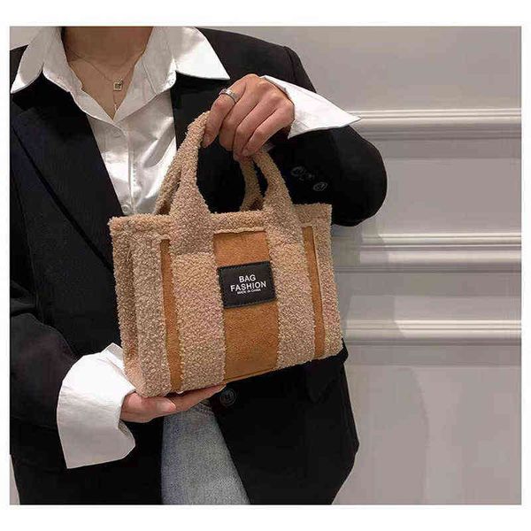 

evening bag shoulder handbag hoge kwaliteit dames pluche schoudertassen handtassen ins letters een schouder messenger bags faux fur 220312