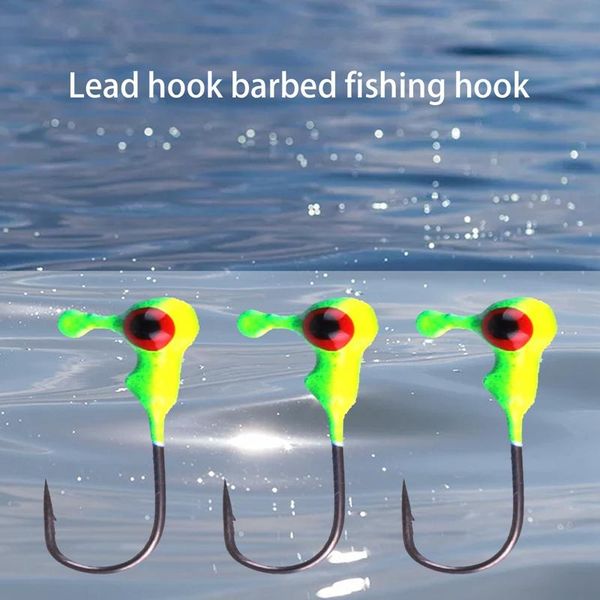 

/ 32oz 2cm lead jig head fishing hook pancake bait tackle barbed 5 hooks