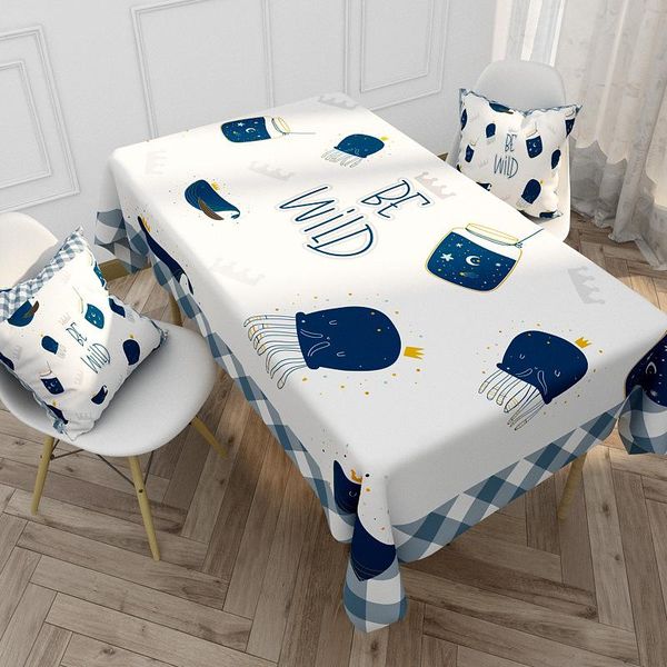 

table cloth cartoon letters tablecloth blue pattern dining rectangular cover coffee mat for wedding party decor