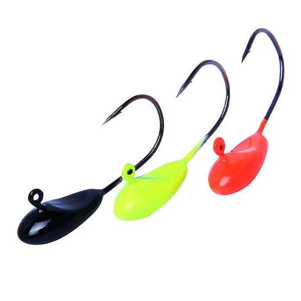 

10pcs/lot exposed lead jig head hooks fishing bait soft worm metal 22mm 1.1g