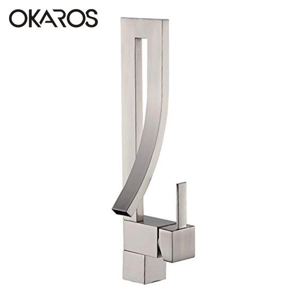 

bathroom sink faucets okaros basin faucet nickle brush/chrome/black baked single holder handle vessel cold water mixer tap torneira