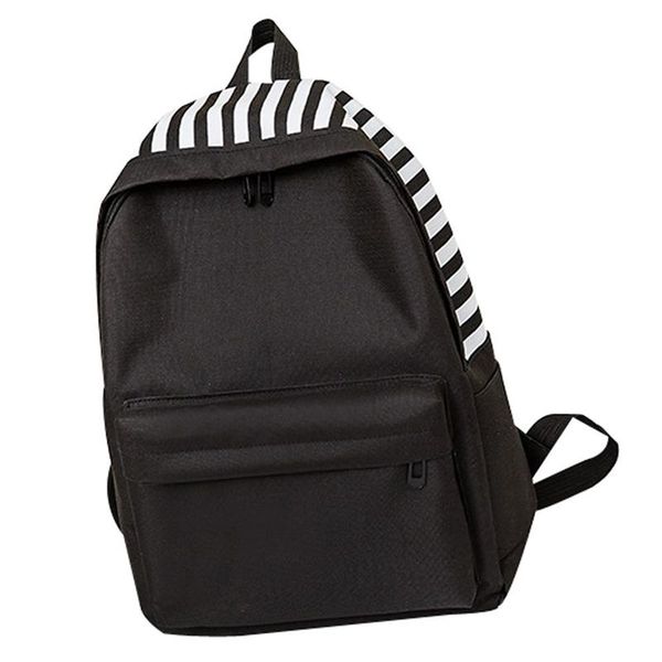 

backpack college style casual couple simple fashion striped student black