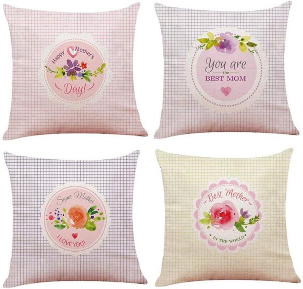 

cushion/decorative pillow 45*45cm linen pillowcase square mother's day i love you mom decorative sofa bed chair cushion case