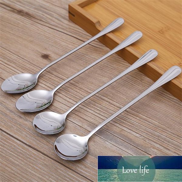 10 pcs / lote 19.3 * 3cm novo criativo aço inoxidável de manuseamento de manuseamento de manuseamento de café colher colher colher 2 estilos grátis escolher o preço de fábrica especialista Qualidade mais recente