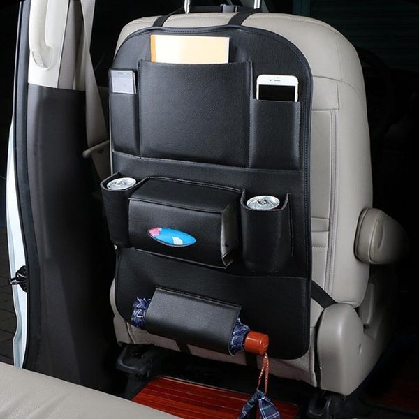 

1pc car seat back organizer pu leather pad bag car storage auto organizer travel storage bag auto accessories organizador coche
