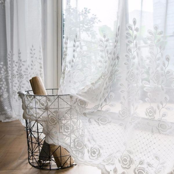 

curtain & drapes white jacquard tulle curtains for living room decoration european style bedroom kitchen sheer